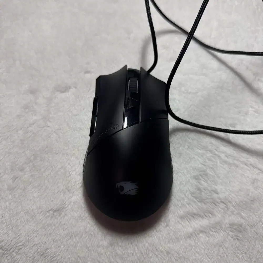 iBUYPOWER Black Wired USB Gaming Mouse with Braided Cable